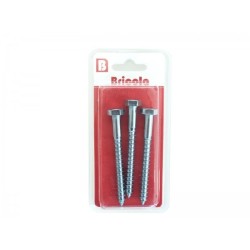 LOT DE 3 TIREFONDS TETE HEXAGONALE 8*80MM BRICOLA