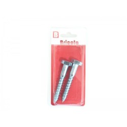 LOT DE 2 TIREFONDS TETE HEXAGONALE 10*70MM BRICOLA
