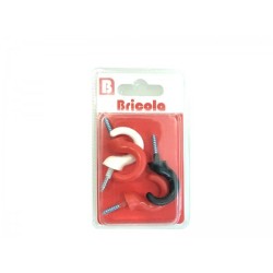 LOT DE 4 PITON À VIS OEIL OUVERT PLASTIFIÉ Ø 15MM BRICOLA