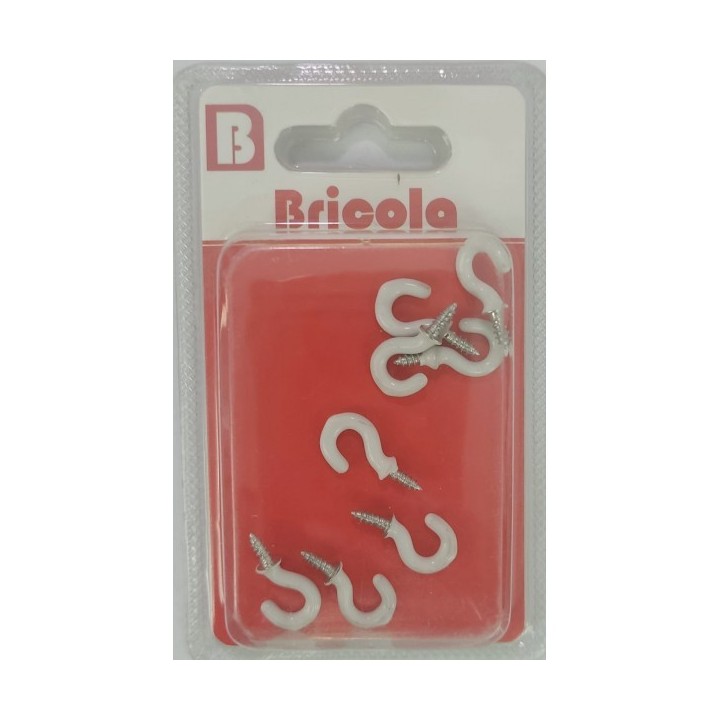 LOT DE 8 PITON À VIS BOIS OEIL OUVERT BLANC Ø 3MM BRICOLA