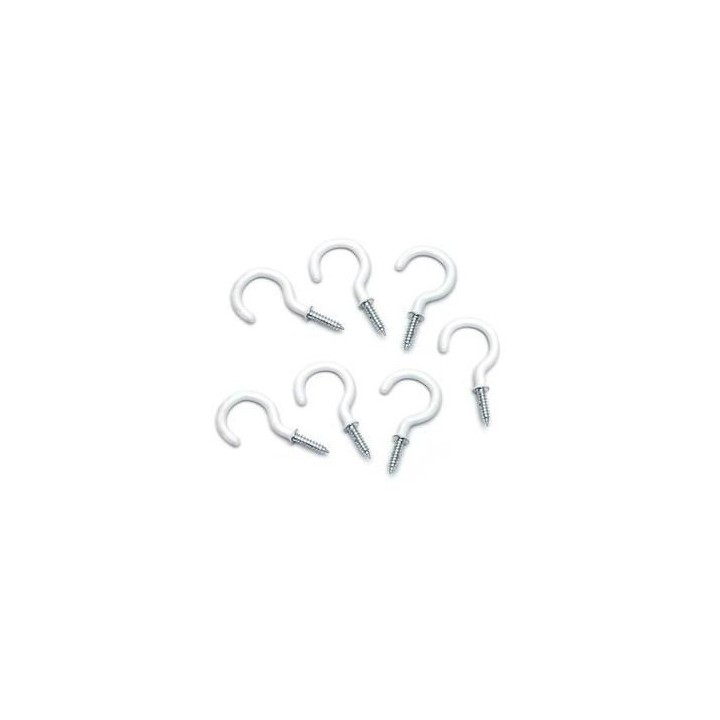 LOT DE 5 PITON À VIS BOIS OEIL OUVERT BLANC Ø 12MM BRICOLA