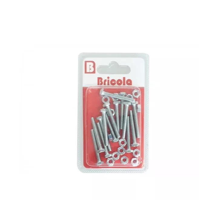 LOT DE 14 BOULON HEXAGONALE M4*30MM ACIER ZINGUE BRICOLA