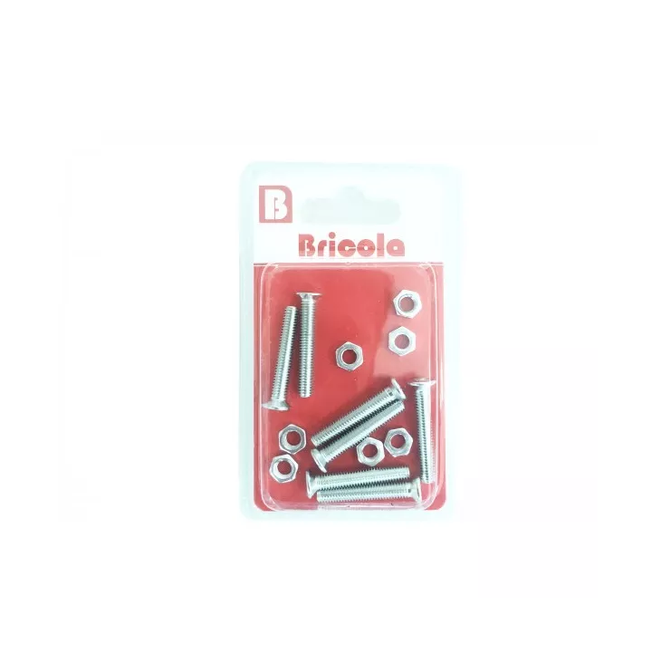 LOT DE 7 BOULON TETE FRAISEE PLATE M5*30MM ACIER ZINGUE BRICOLA