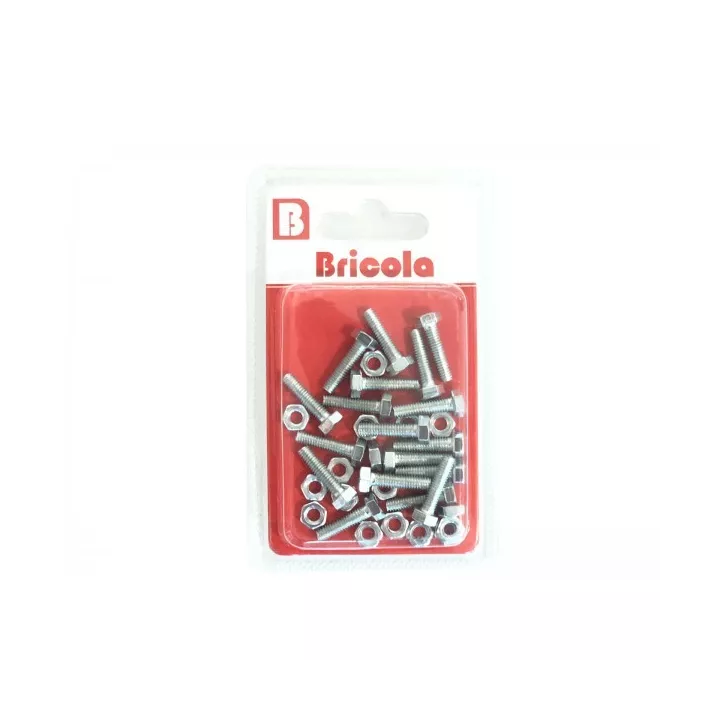 LOT DE 18 BOULONS TETE HEXAGONALE M4*16MM BRICOLA
