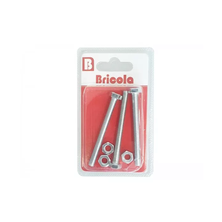 LOT DE 3 BOULON HEXAGONALE M6*60MM BRICOLA