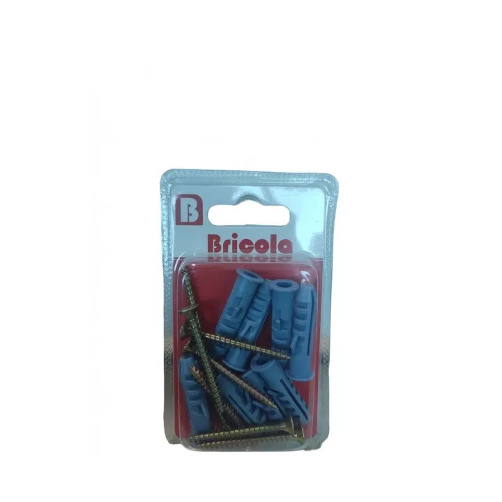 LOT DE 8 VIS BOIS TETE FRAISÉE PLATE 4*40MM AVEC CHEVILLE DE 8 BRICOLA LOT DE 8 VIS BOIS TETE FRAISÉE PLATE 4*40MM AVEC CHEVILLE DE 8 BRICOLA