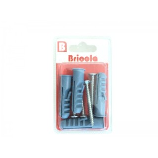 LOT DE 4 VIS TÔLE TÊTE FRAISÉE BOMBÉE 5.5*50MM AVEC CHEVILLE DE 12 BRICOLA LOT DE 4 VIS TÔLE TÊTE FRAISÉE BOMBÉE 5.5*50MM AVEC CHEVILLE DE 12 BRICOLA