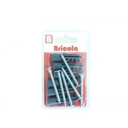 LOT DE 6 VIS TÔLE TÊTE FRAISÉE BOMBÉE 4.5*45MM AVEC CHEVILLE DE 10 BRICOLA LOT DE 6 VIS TÔLE TÊTE FRAISÉE BOMBÉE 4.5*45MM AVEC CHEVILLE DE 10 BRICOLA