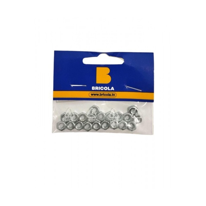 LOT DE 20 ÉCROU HEXAGONALE M4 EN ZINC BRICOLA