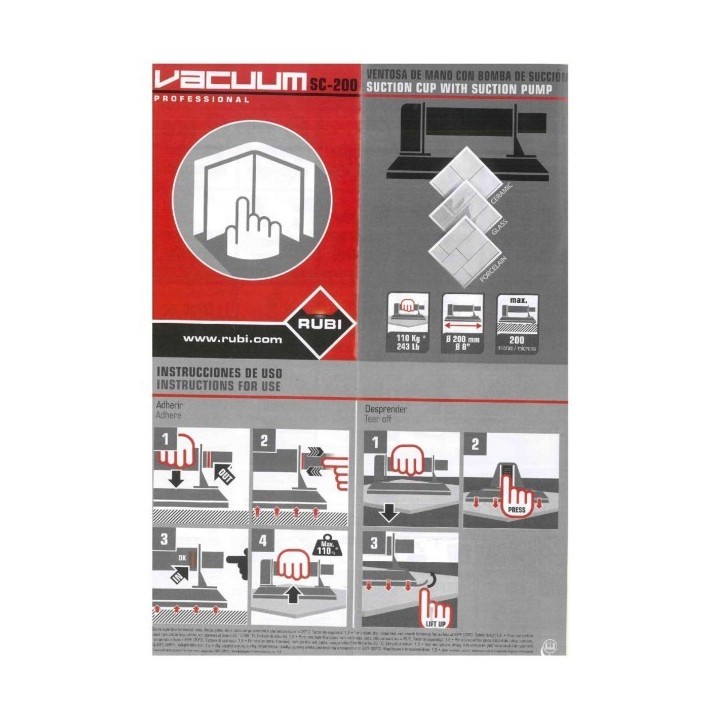 VENTOUSE AVEC POMPE À VIDE Ø200MM RUBI