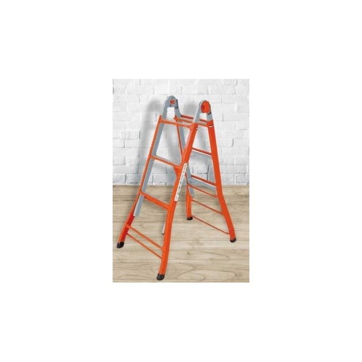 ESCABEAU TÉLESCOPIQUE EN ACIER 3+3MARCHES LUXIAME