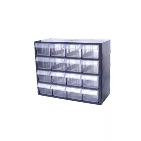 BLOC DE 16 TIROIRS TRANSPARENT PG DIMENSIONS TIROIRS 7,5×10×20CM ELSO