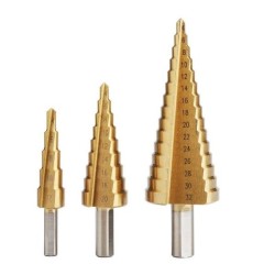 LOT DE 3 FORETS CONIQUE ÉTAGÉ HSS 4-32MM