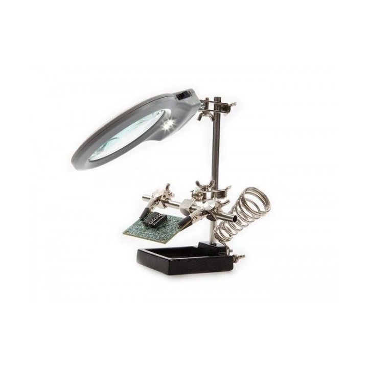 SUPPORT FER À SOUDER AVEC LOUPE ET 2 LAMPES LED VELLEMAN SUPPORT FER À SOUDER AVEC LOUPE ET 2 LAMPES LED VELLEMAN
