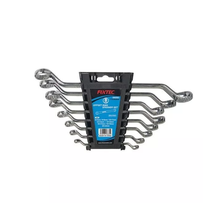 JEU DE 8 CLÉS POLYGONALES COUDÉES EN CHROME FIXTEC