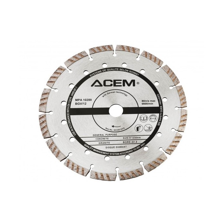 DISQUE DIAMANT DC230-10TS ACEM DISQUE DIAMANT DC230-10TS ACEM