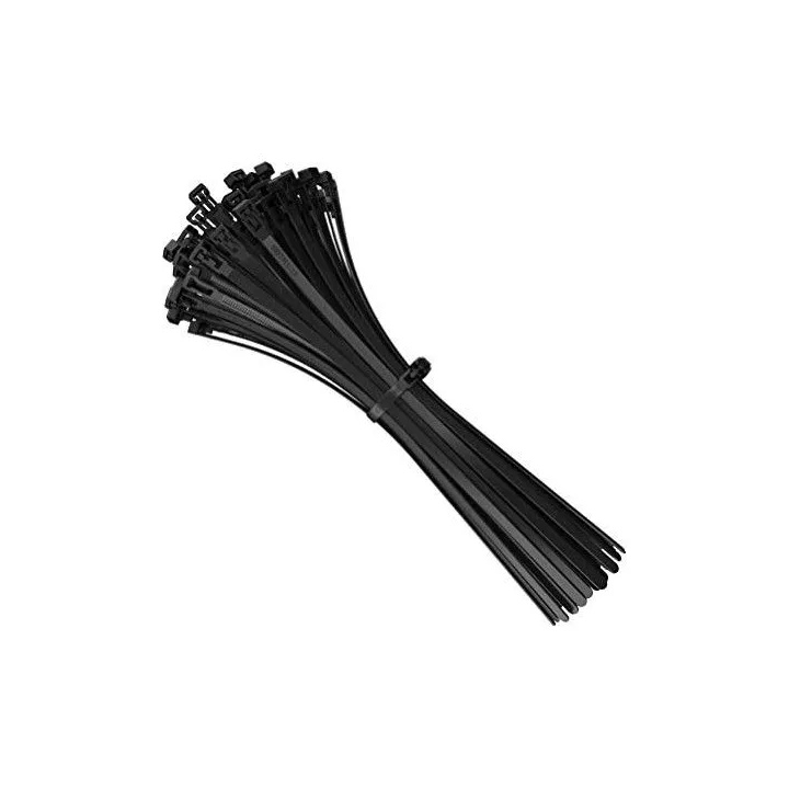 LOT DE 100 COLLIERS DE SERRAGE NYLON 400*7.5MM NOIR