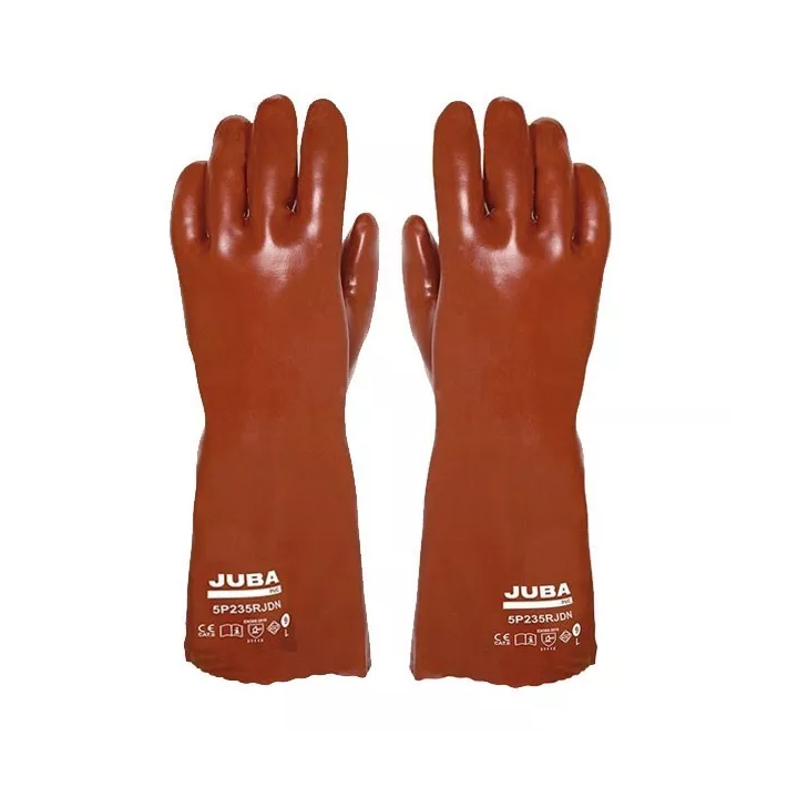 GANTS EN PVC LONGUEUR 35CM ROUGE BORDEAUX JUBA