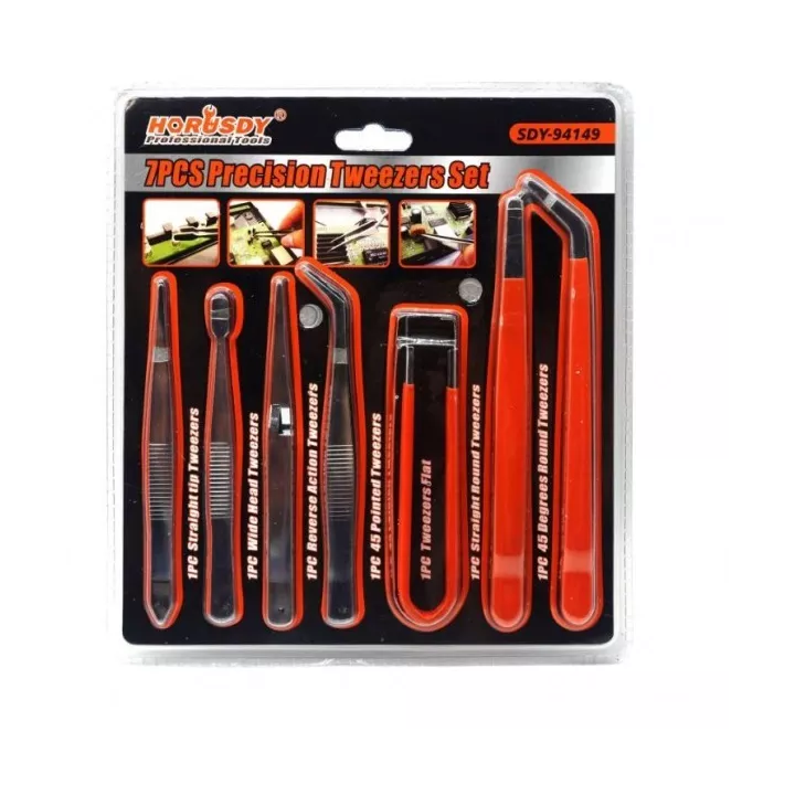 LOT DE 7 PINCETTES DE PÉCISION HORUSDY LOT DE 7 PINCETTES DE PÉCISION HORUSDY