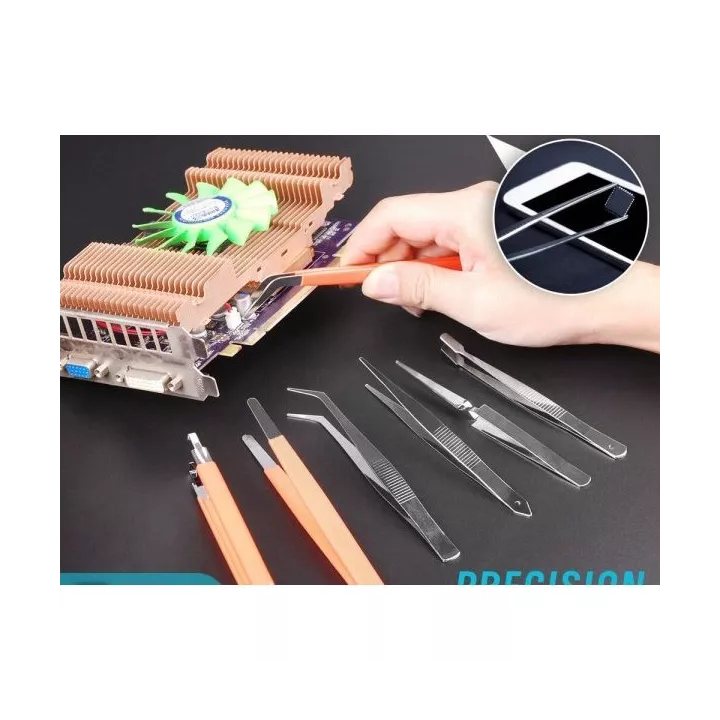 LOT DE 7 PINCETTES DE PÉCISION HORUSDY LOT DE 7 PINCETTES DE PÉCISION HORUSDY