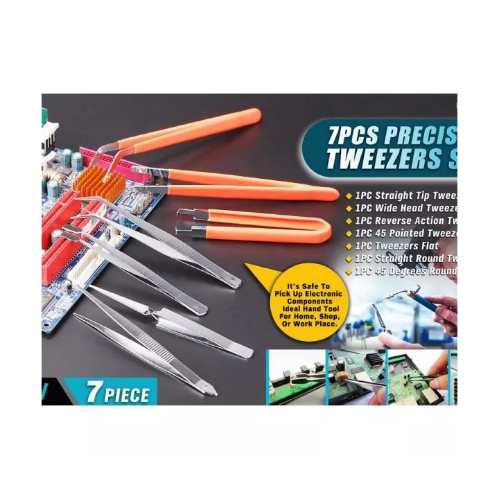 LOT DE 7 PINCETTES DE PÉCISION HORUSDY LOT DE 7 PINCETTES DE PÉCISION HORUSDY