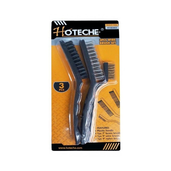 ENSEMBLE DE 3 BROSSES MÉTALLIQUES HOTECHE ENSEMBLE DE 3 BROSSES MÉTALLIQUES HOTECHE