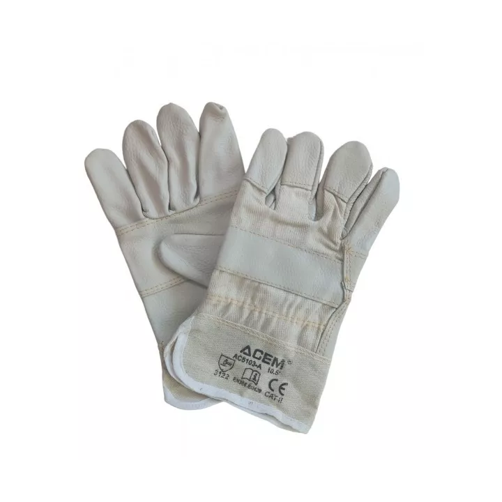 GANTS EN CUIR TAILLE XL BEIGE ACEM