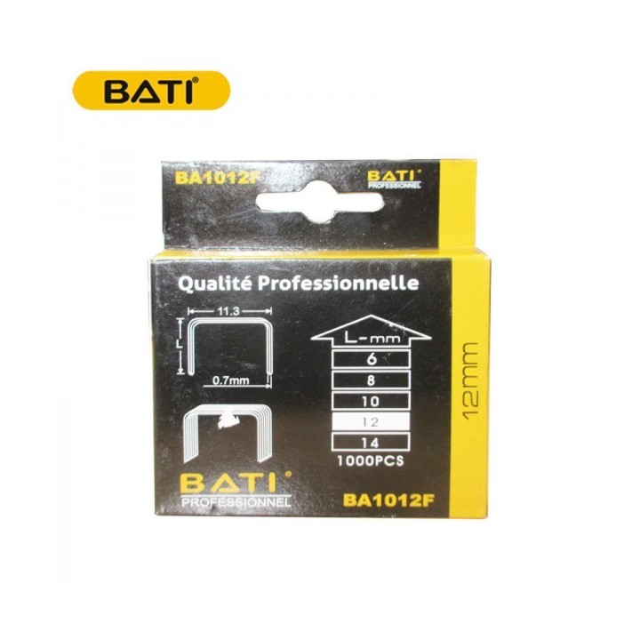 AGRAFE DE 12MM VX1012F 1000 PIÈCES BATI